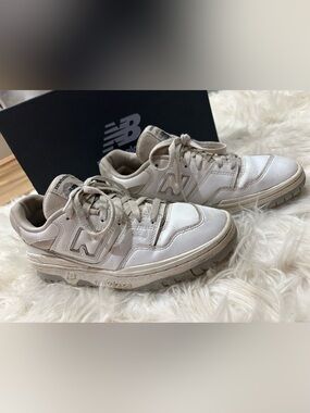 New Balance Cream/Tan Low-Top Sneakers